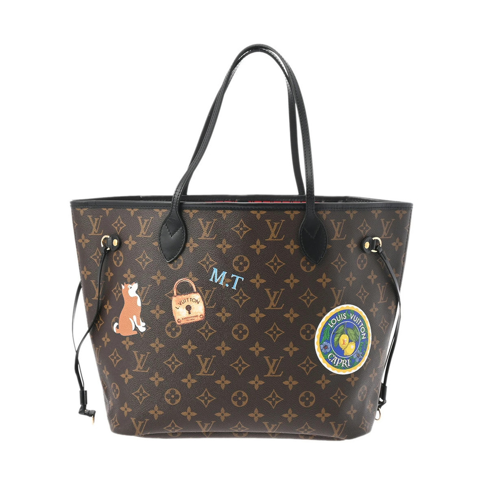 LOUIS VUITTON Monogram Neverfull My LV World Tour Brown Canvas Tote Bag
